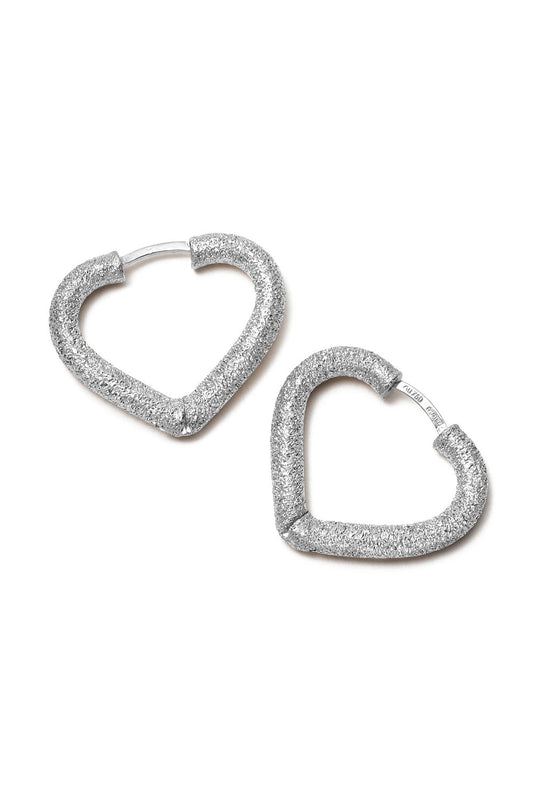 CAROLINA BUCCI-Cuore Huggie Earrings-WHITE GOLD