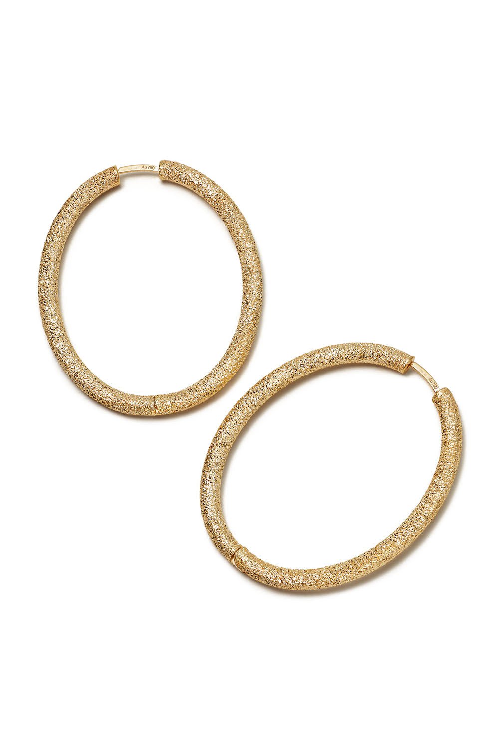 CAROLINA BUCCI-Florentine Finish Large Oval Hoop Earrings-YELLOW GOLD