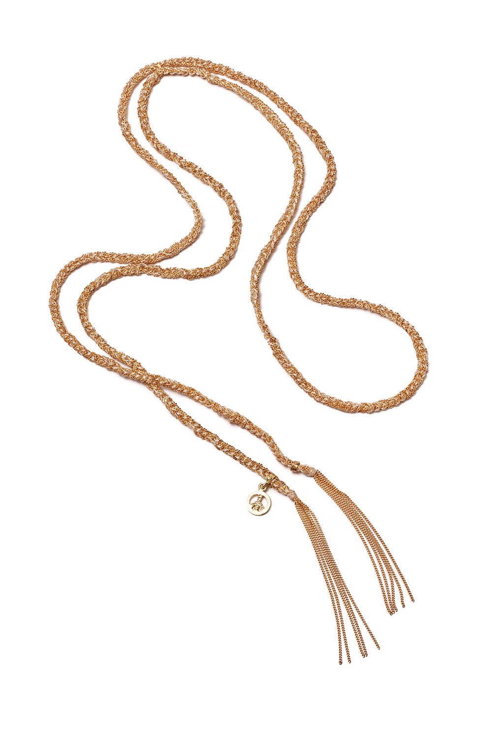 CAROLINA BUCCI-Lucky Peace Charm Necklace-YELLOW GOLD