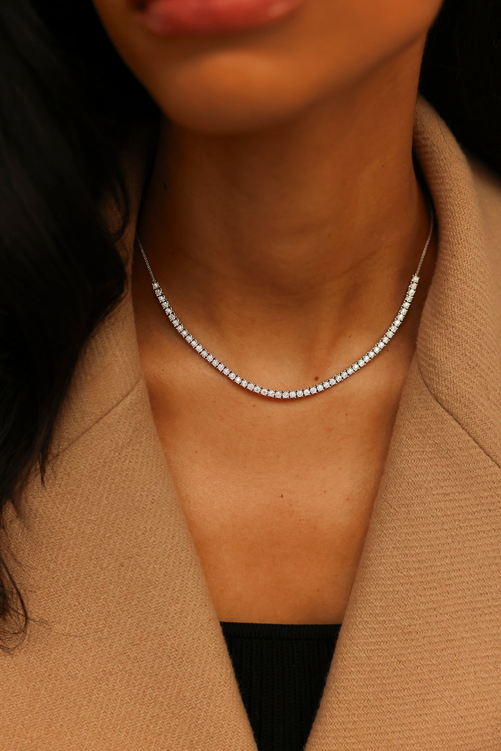 Ava Bea Tennis Necklace-WHITE GOLD-JEWELRYFINE JEWELNECKLACE O-DANA REBECCA DESIGNS