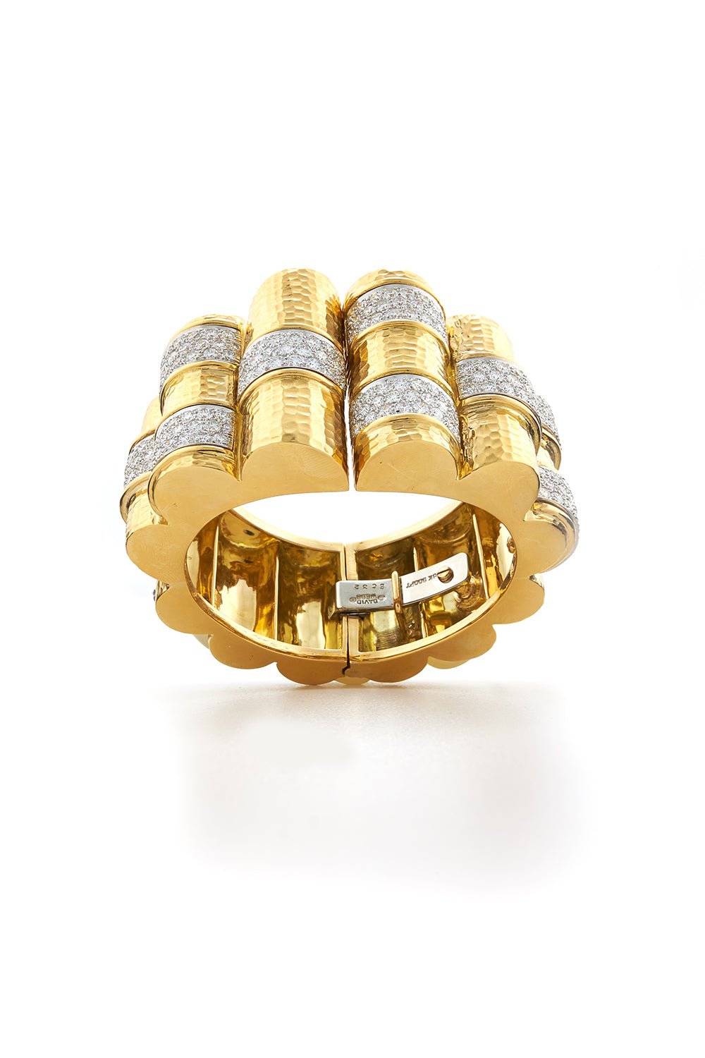 DAVID WEBB-Diamond Woven Bracelet-YELLOW GOLD