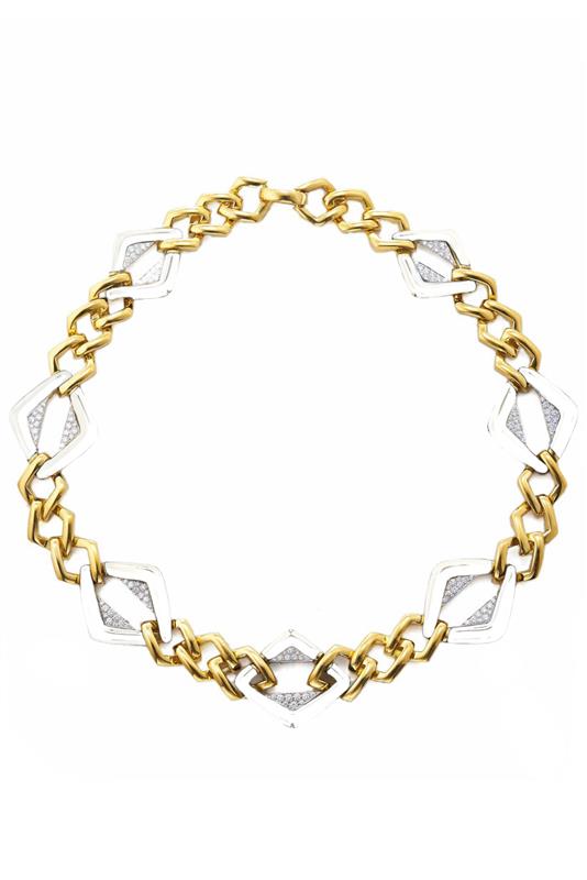 DAVID WEBB-White Manhattan Minimal Necklace-YELLOW GOLD