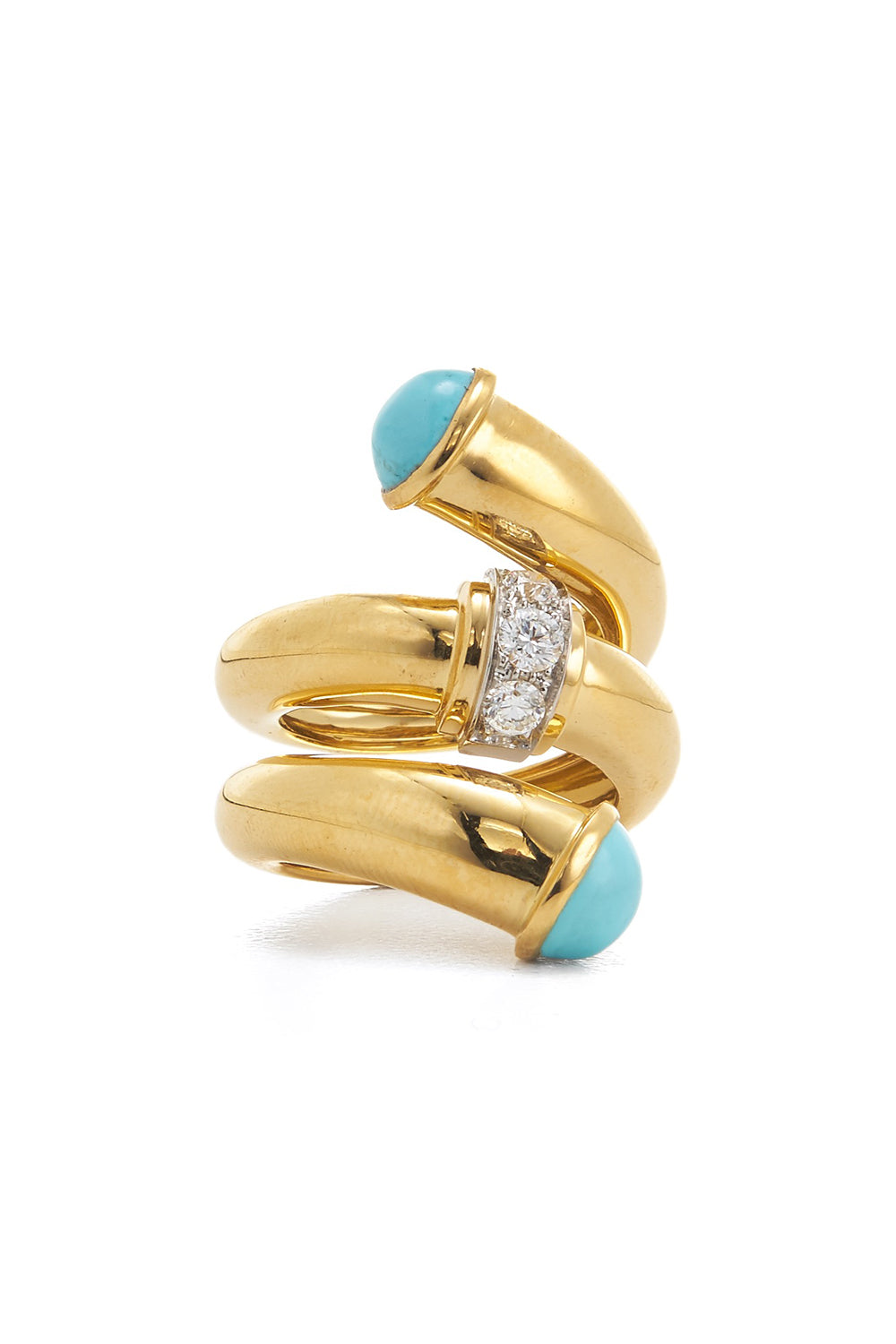 Turquoise Pipe Ring-YELLOW GOLD-6.5-JEWELRYFINE JEWELRING-DAVID WEBB