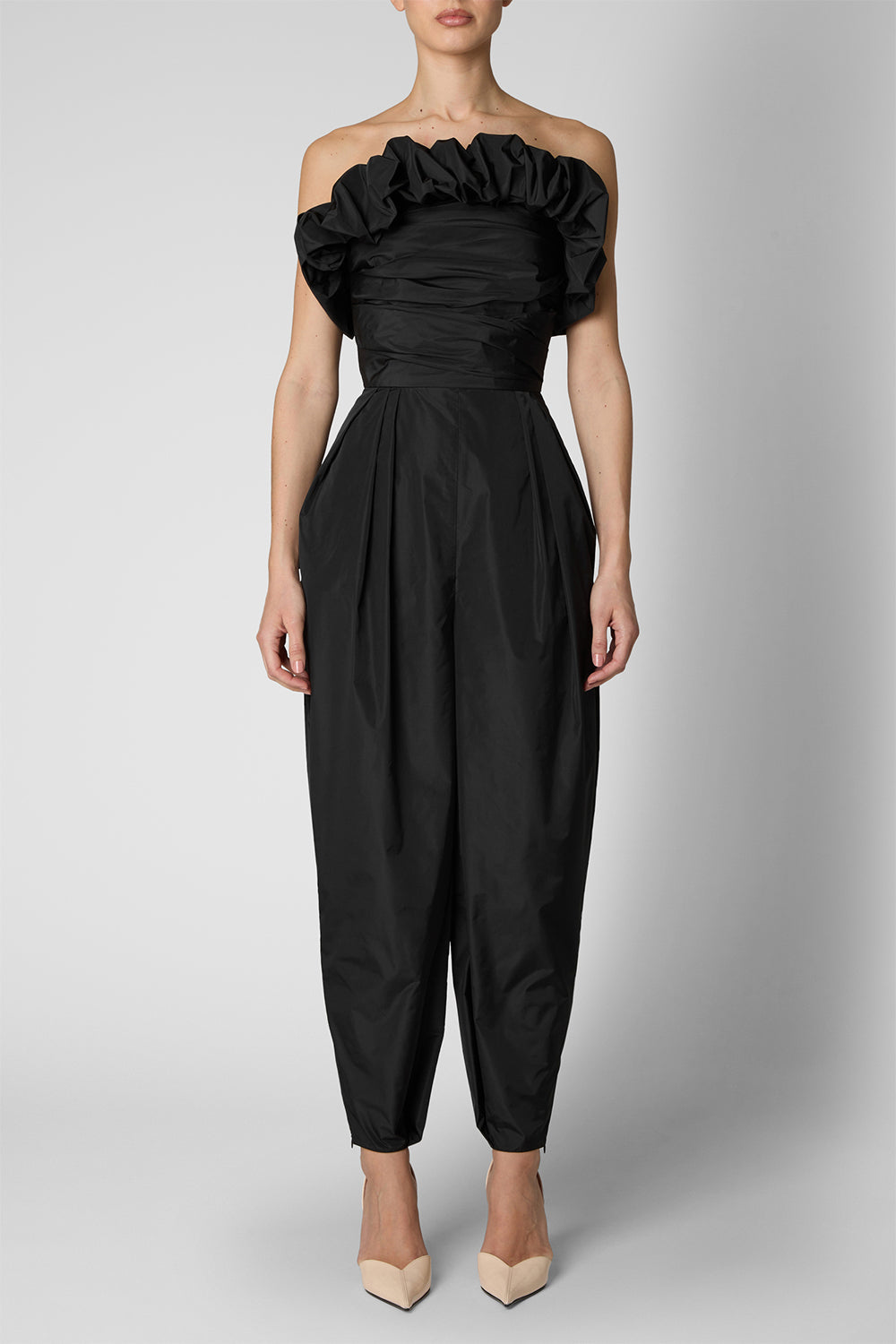 Draped Jumpsuit-BLACK-40-CLOTHINGPANTJUMPSUIT-DEL CORE