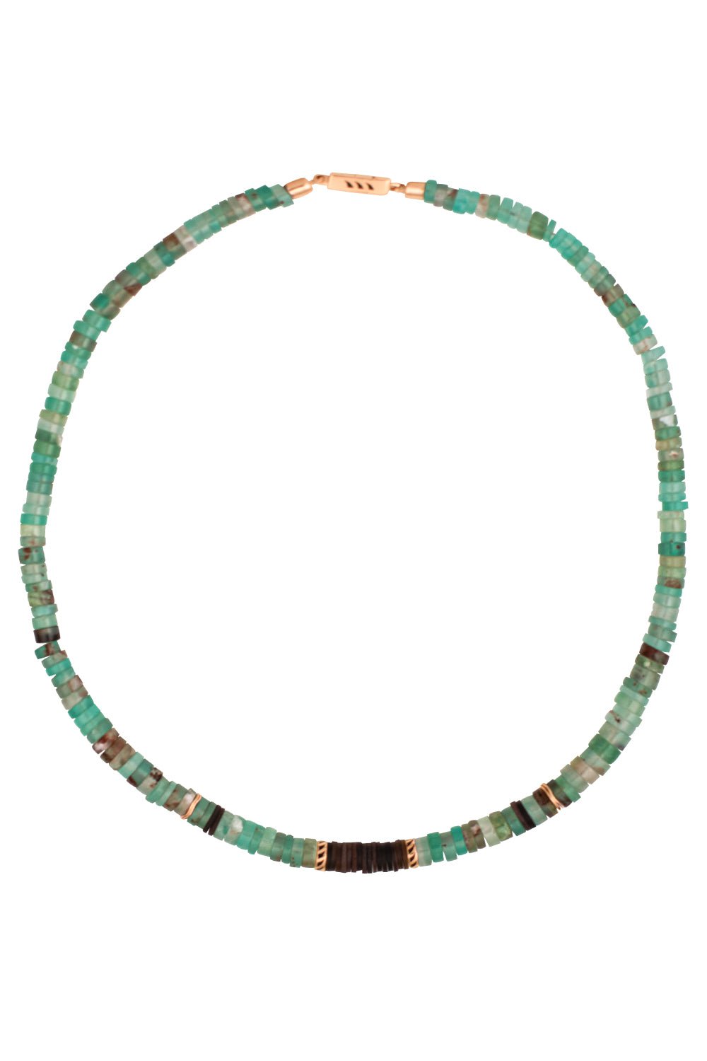 DEZSO BY SARA BELTRAN-Classic Aquaprase Puka Necklace-ROSE GOLD