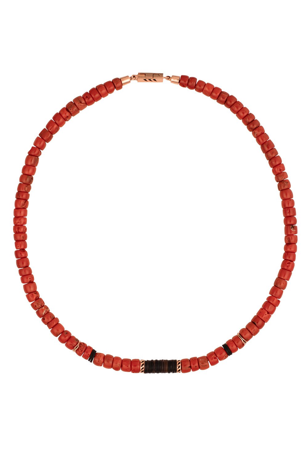 DEZSO BY SARA BELTRAN-Red Coral Puka Necklace - 6mm-ROSE GOLD