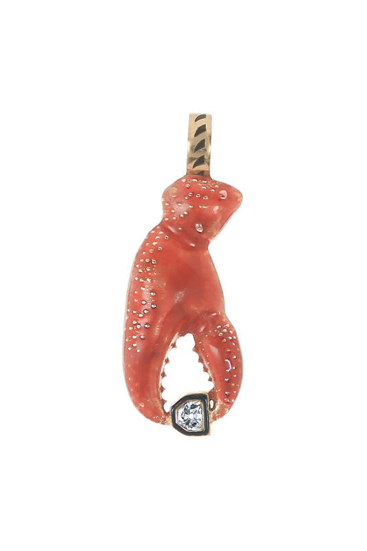 DEZSO BY SARA BELTRAN-Diamond Lobster Claw Pendant-ROSE GOLD