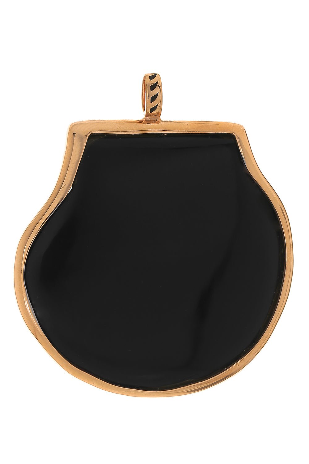 DEZSO BY SARA BELTRAN-Grande Onyx Scallop Charm-ROSE GOLD