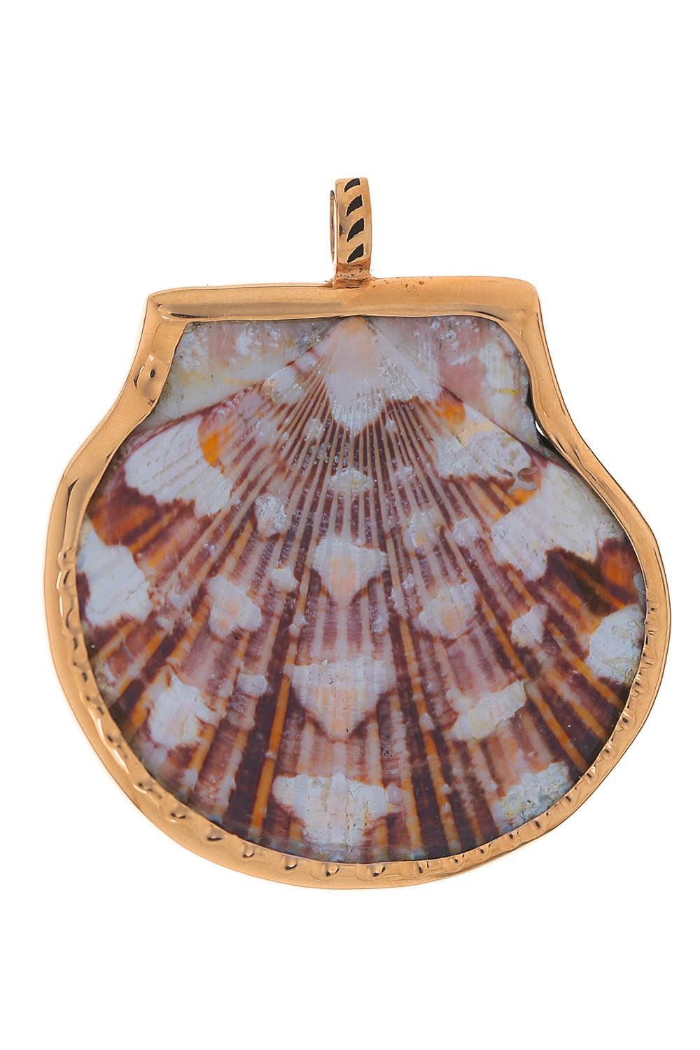 DEZSO BY SARA BELTRAN-Grande Onyx Scallop Charm-ROSE GOLD