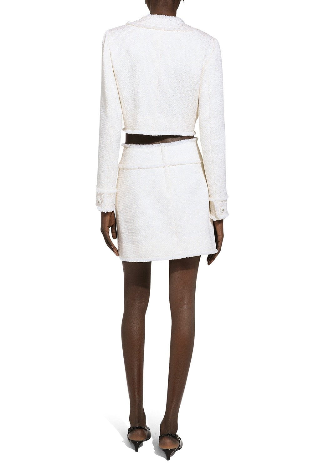 DOLCE & GABBANA-Raschel Mini Skirt - Light Cream-