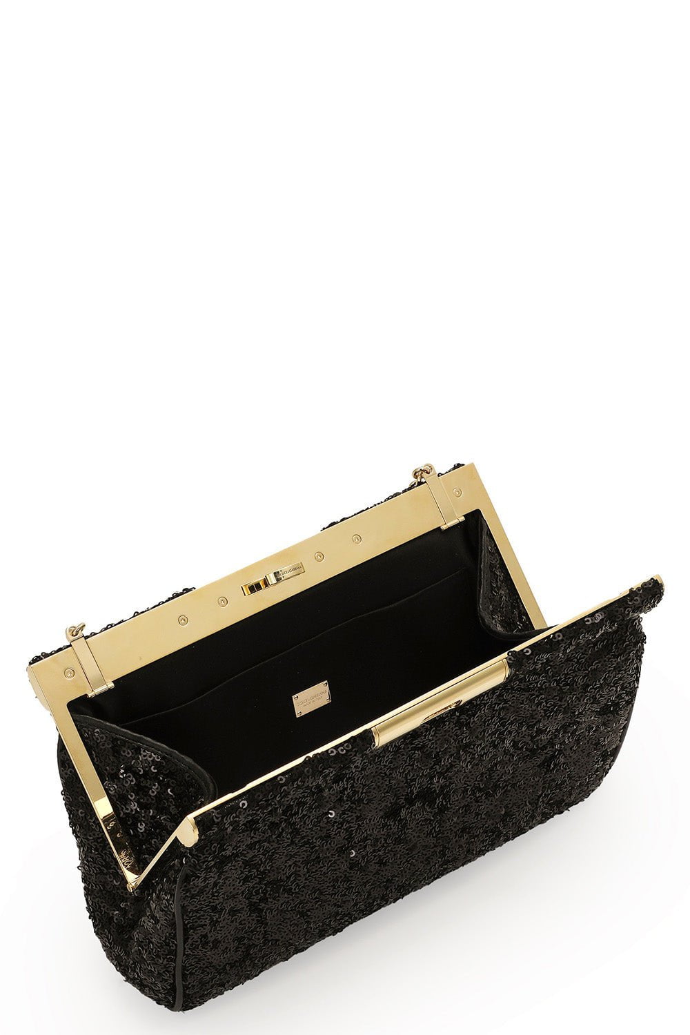 DOLCE & GABBANA-Medium Marlene Bag - Black Sequin-NERO/NERO