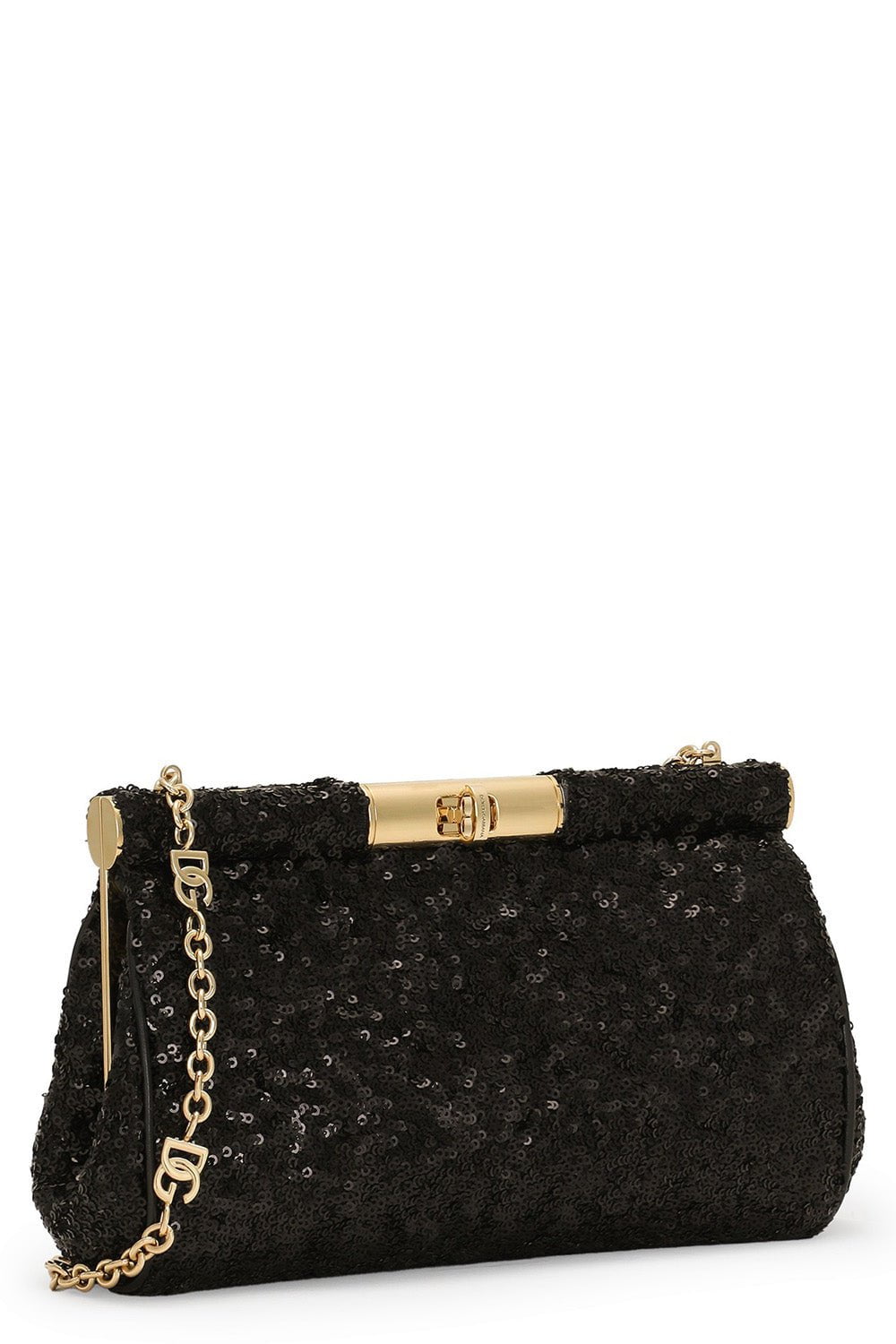 DOLCE & GABBANA-Medium Marlene Bag - Black Sequin-NERO/NERO