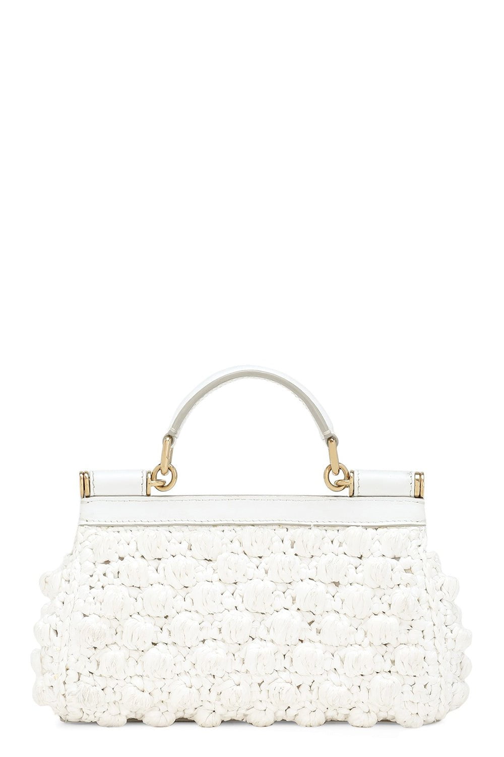 DOLCE & GABBANA-Small Sicily Bag - White Crochet-WHT/WHT