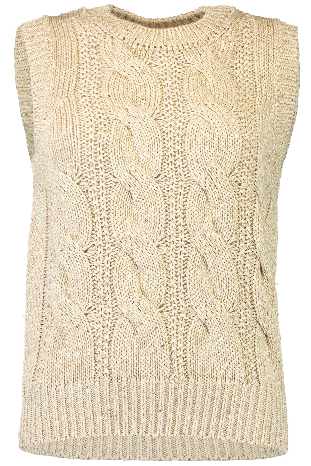 Sleeveless Knit Tank-SAND-XS-CLOTHINGTOPTANK-ELEVENTY