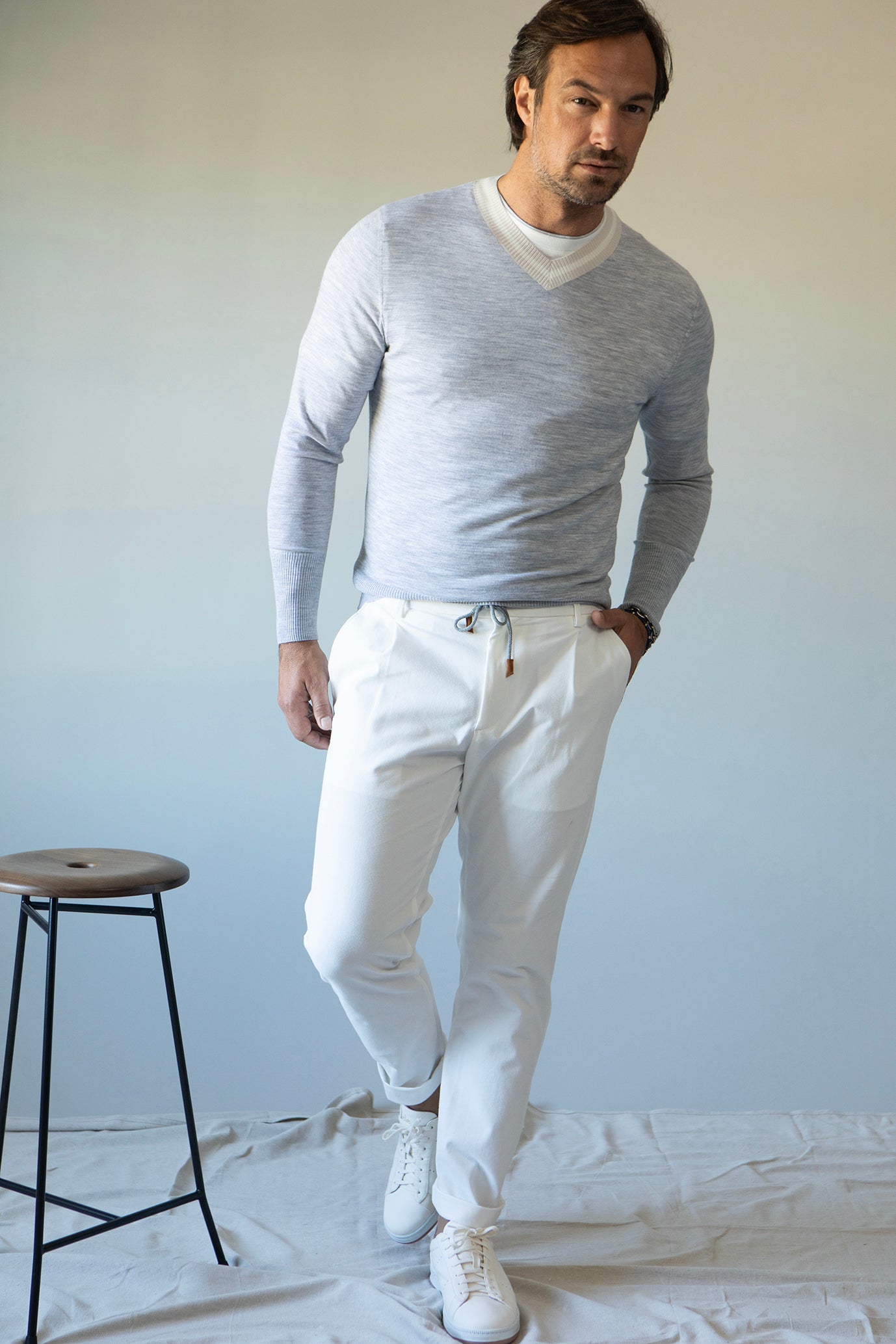 ELEVENTY-Jogger Pant - White-