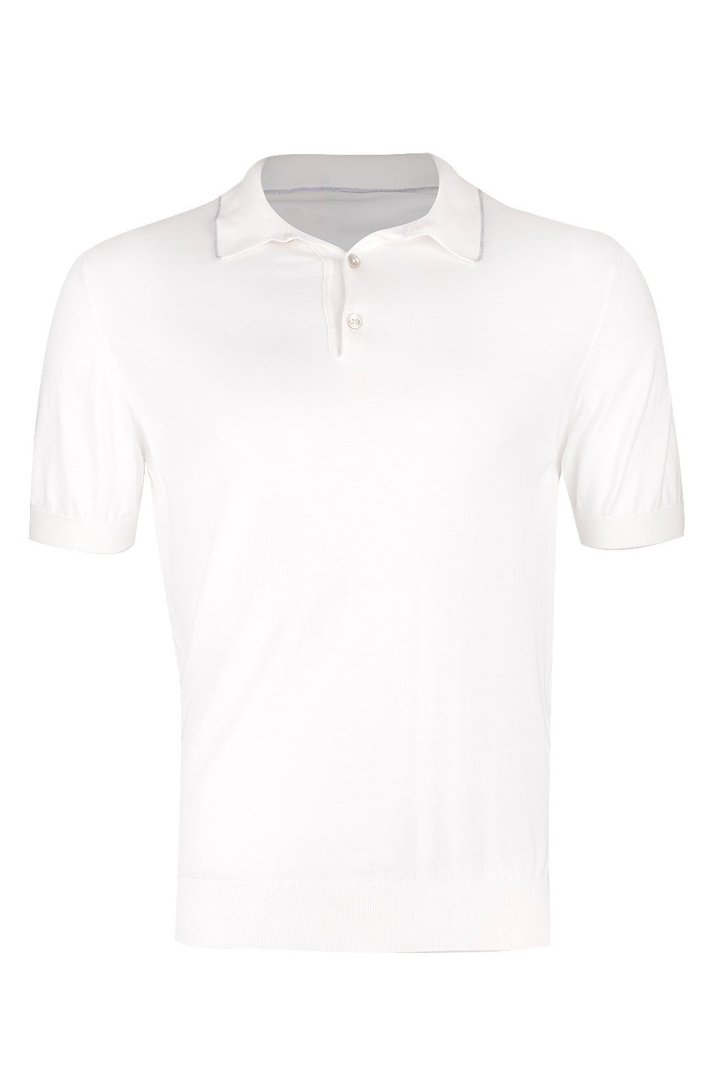 ELEVENTY-Short Sleeve Polo - White Gray Sand-