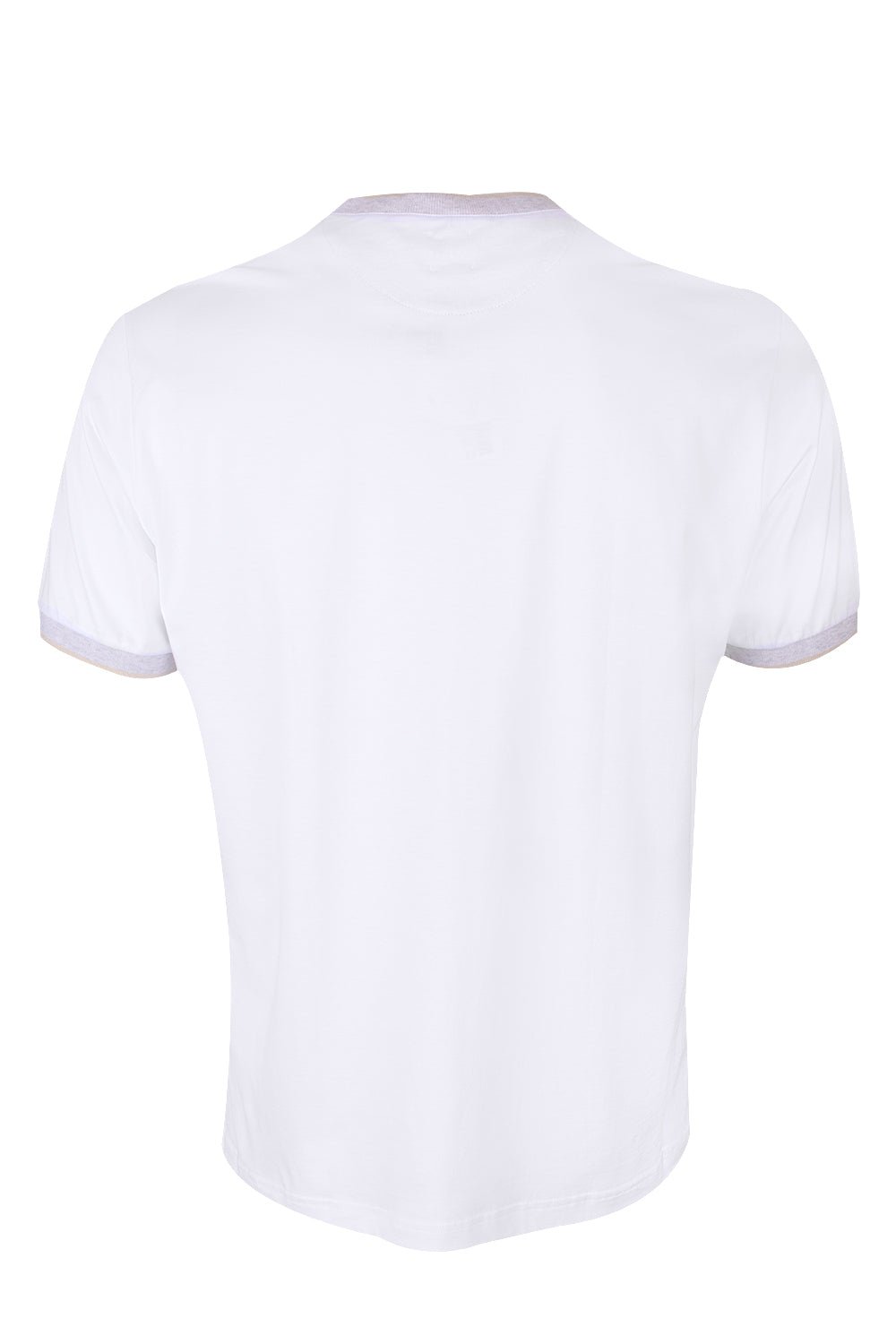 ELEVENTY-Tipping Collar Tee - White Gray Sand-