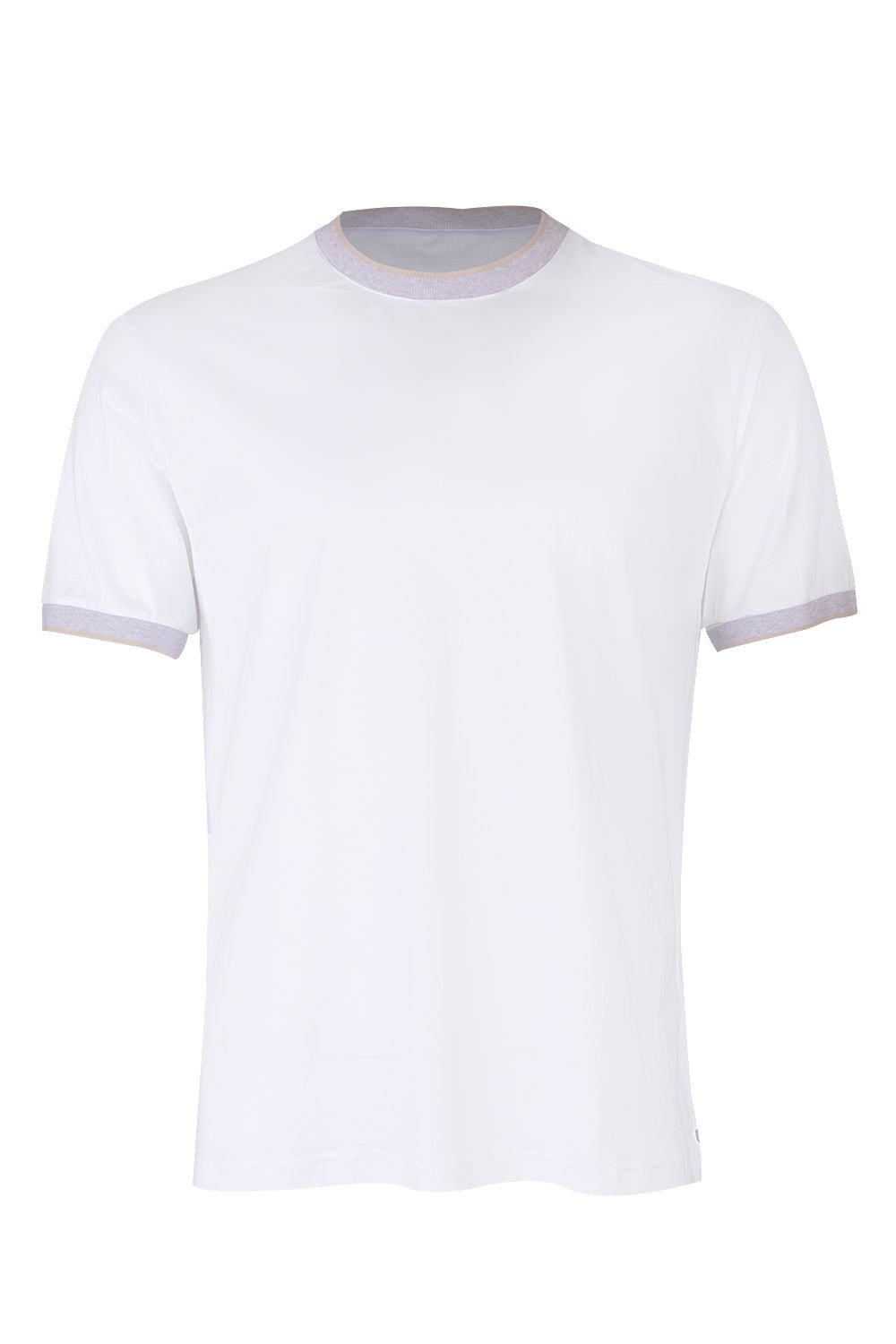 Tipping Collar Tee - White Gray Sand