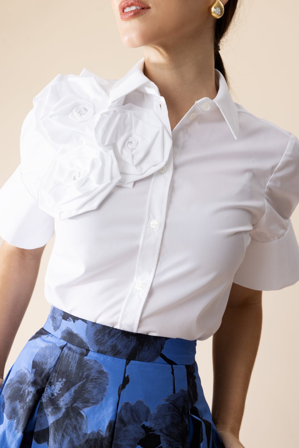 ERDEM-Rosette Button Down Shirt-