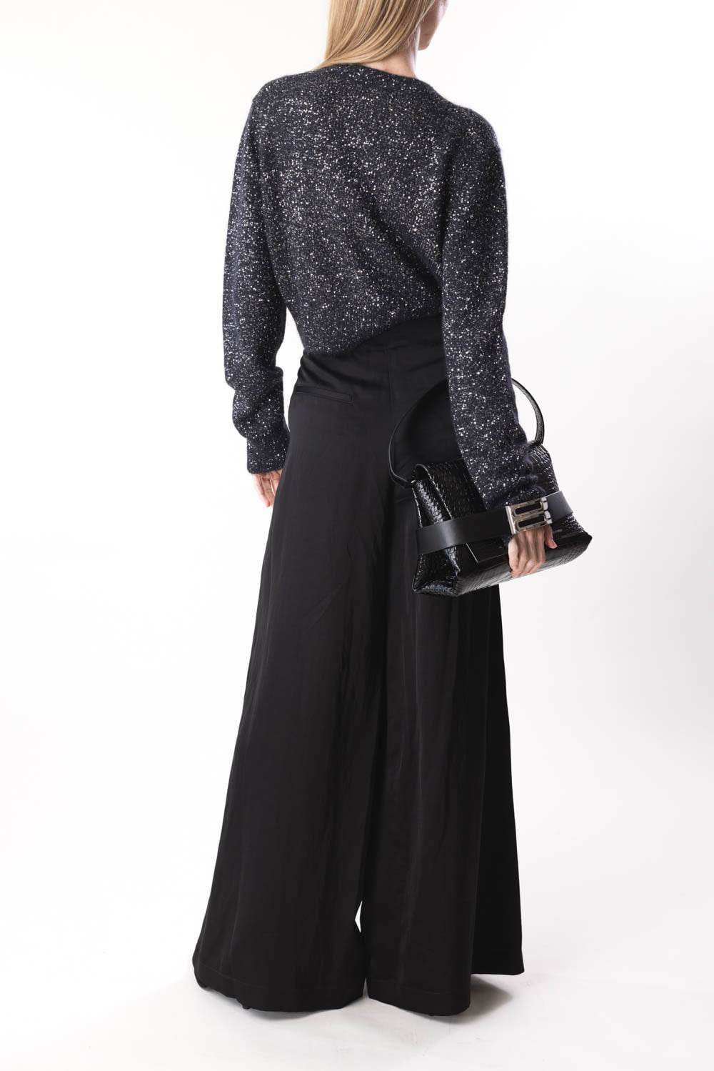 ERDEM-Embellished Cropped Cardigan - Black-