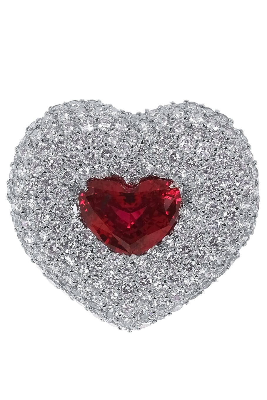 FANTASIA by DESERIO-Heart Brooch-RED