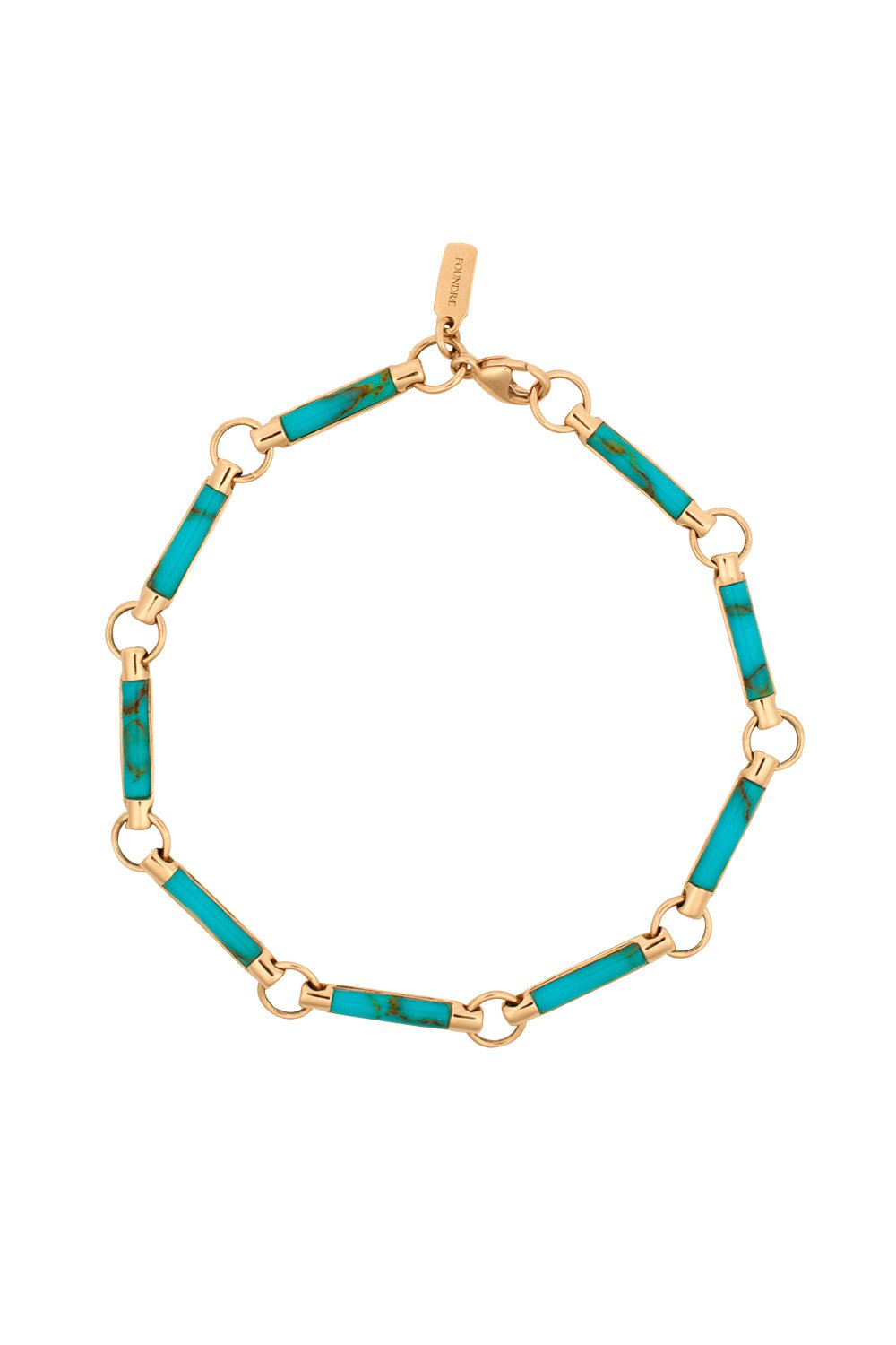 FOUNDRAE-Turquoise Element Chain Bracelet-YELLOW GOLD