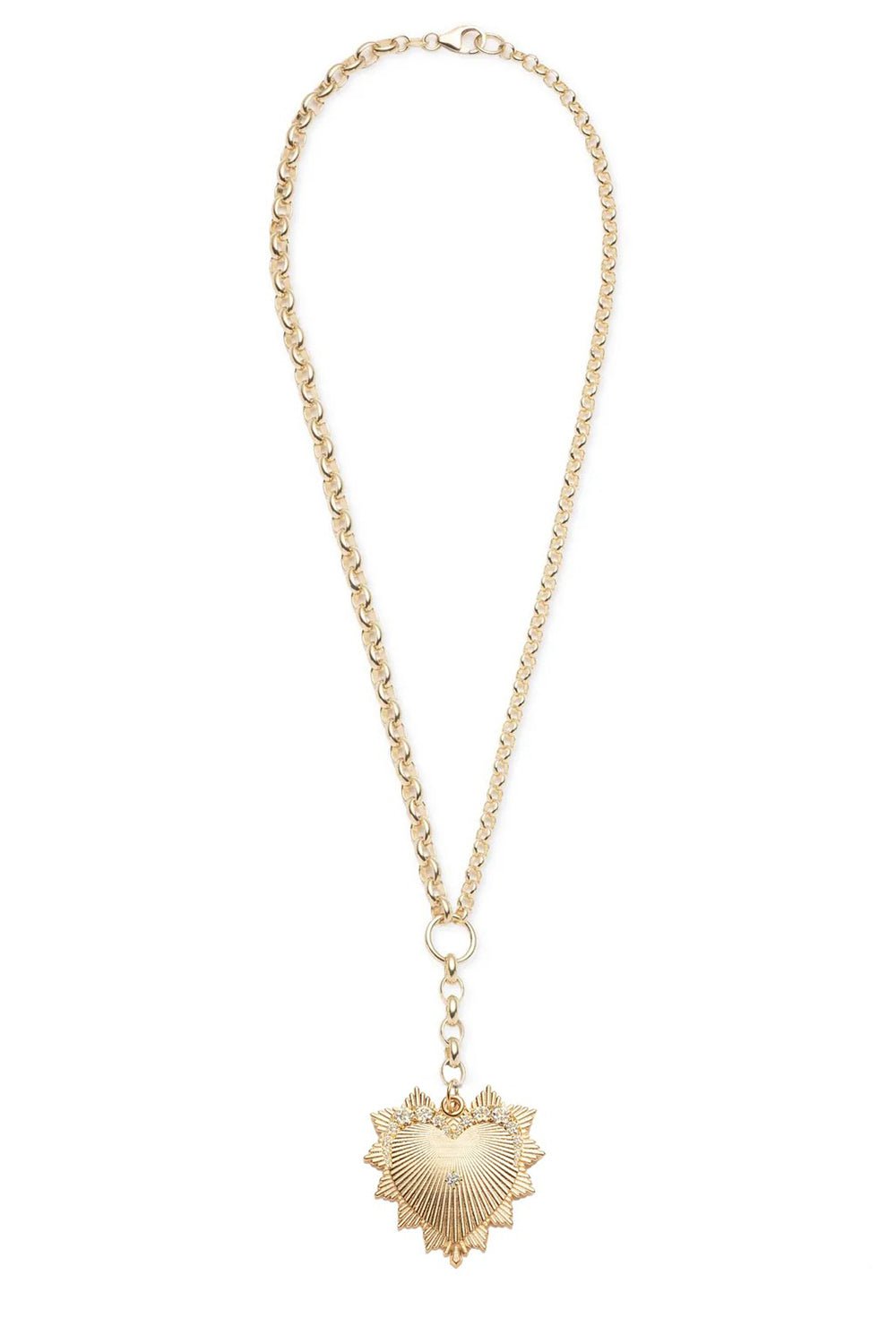 FOUNDRAE-Graduated Diamond Heart Love Token - Love-YELLOW GOLD