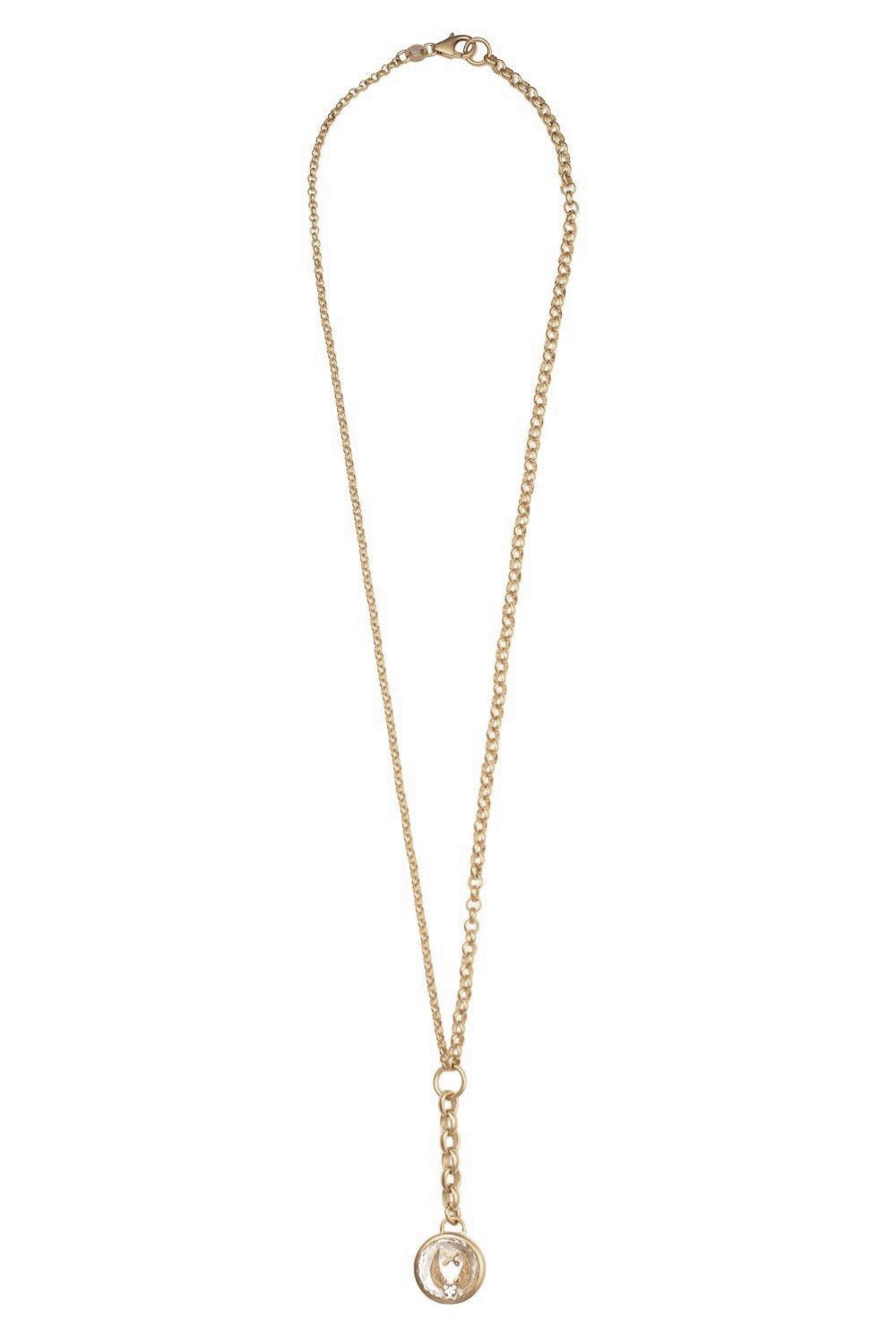 FOUNDRAE-Medium Mixed Belcher Extension Medallion Chain Necklace-YELLOW GOLD