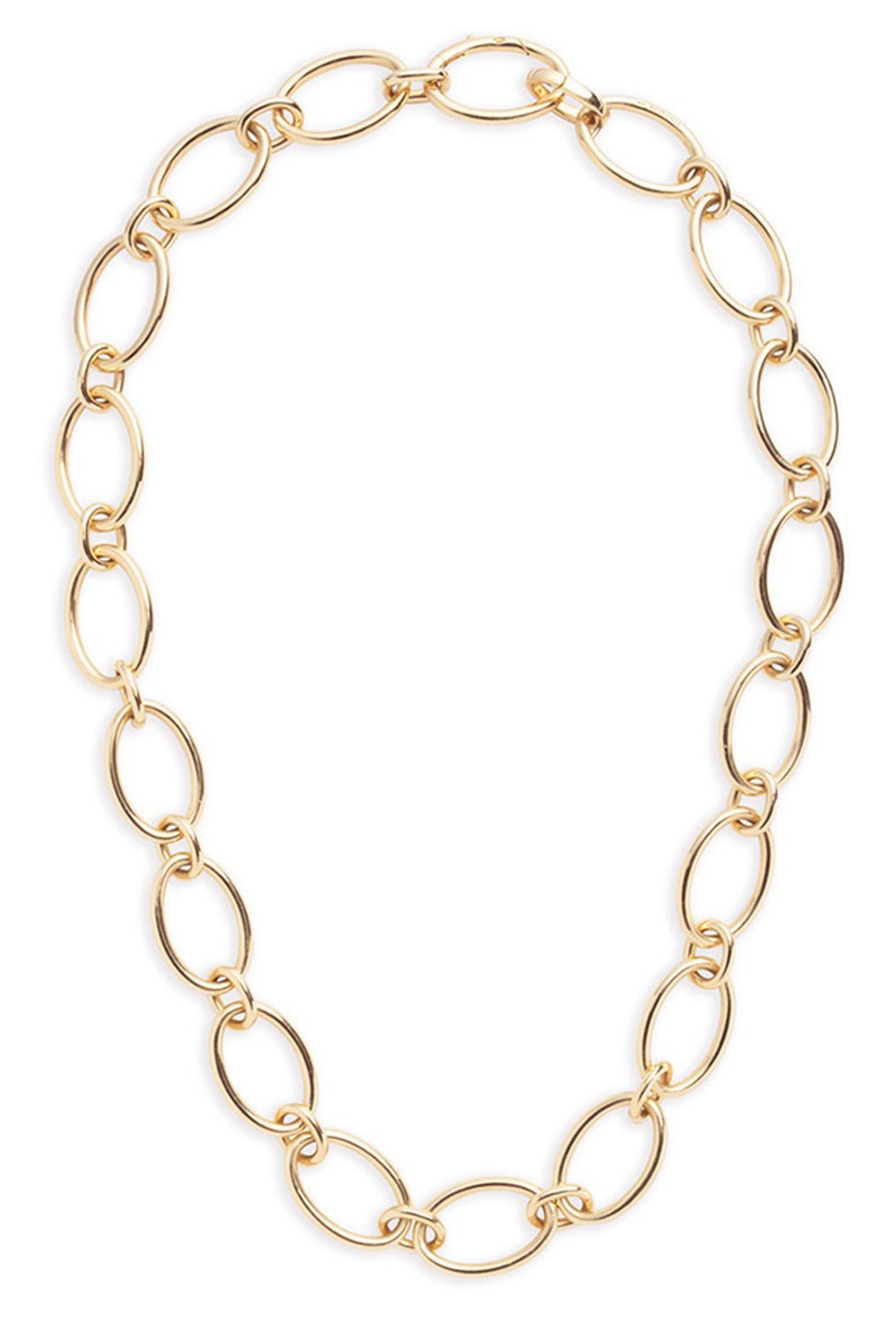 FOUNDRAE-Oval Chain Link Necklace-YELLOW GOLD