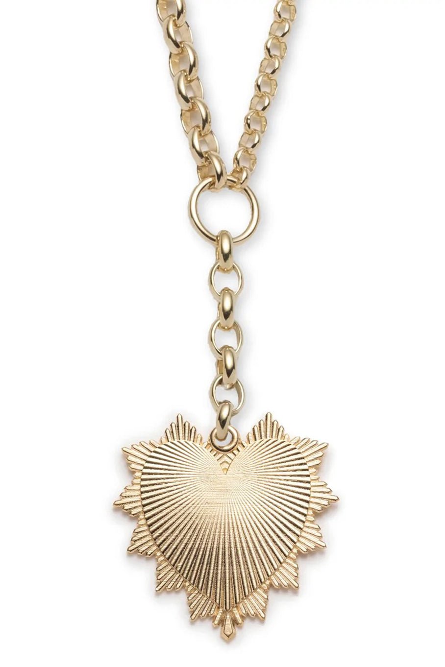 FOUNDRAE-Oversized Love Token Necklace-YELLOW GOLD