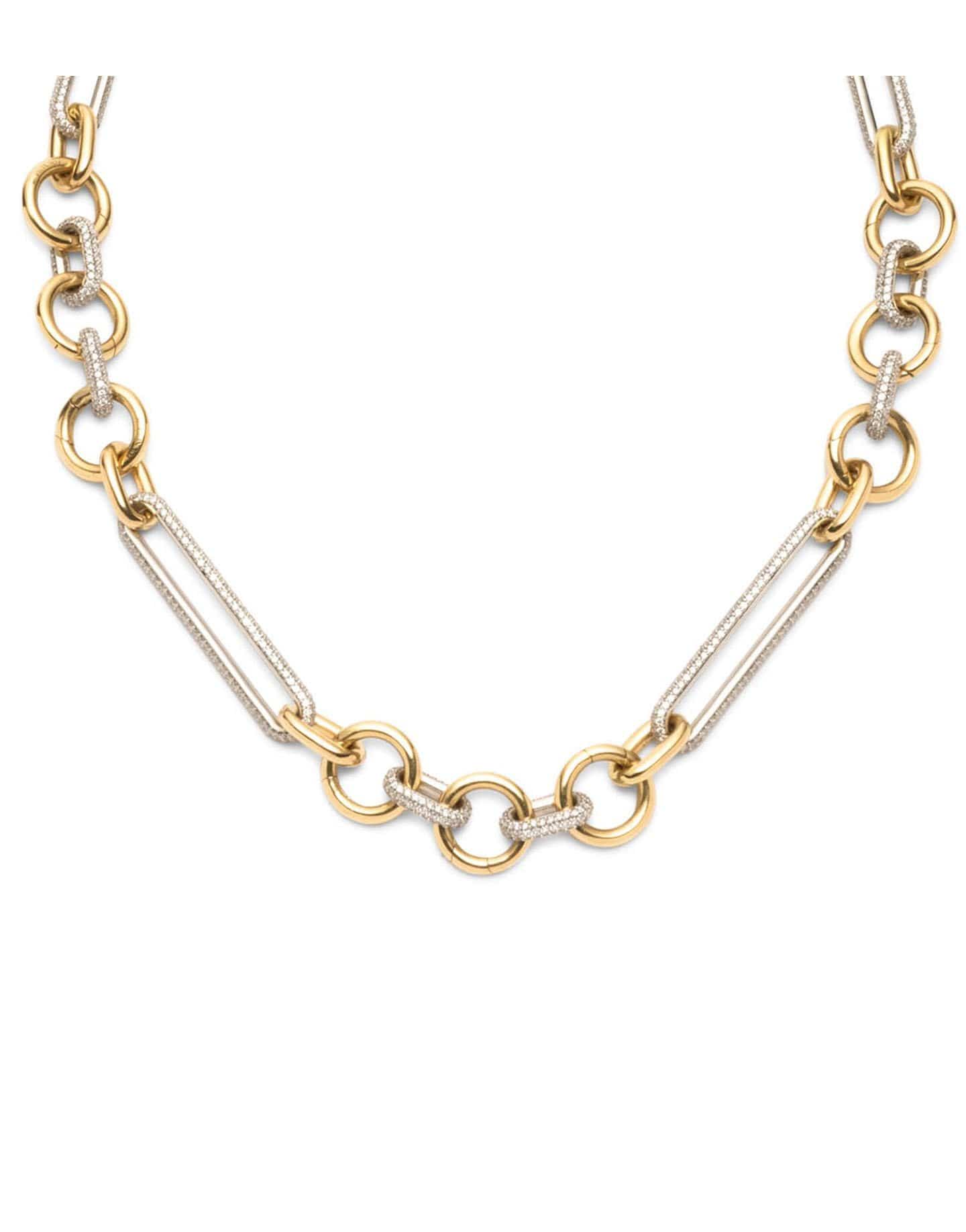 FOUNDRAE-Oversized Pave Mixed Clip Chain-YELLOW GOLD