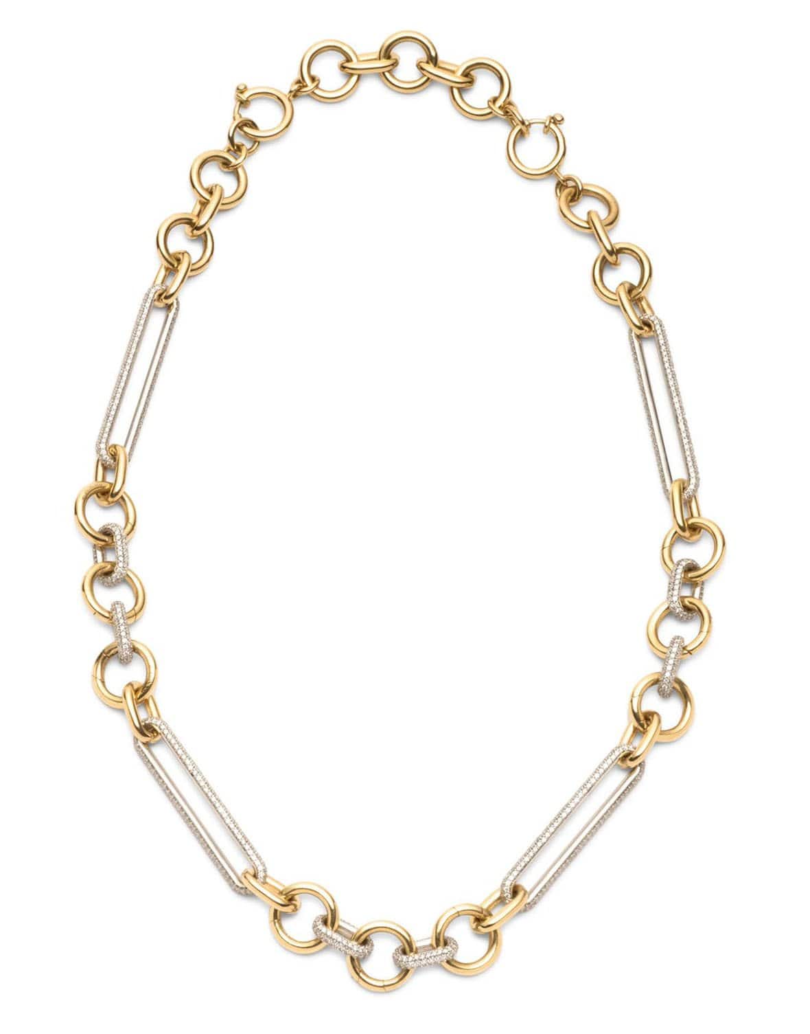 FOUNDRAE-Oversized Pave Mixed Clip Chain-YELLOW GOLD