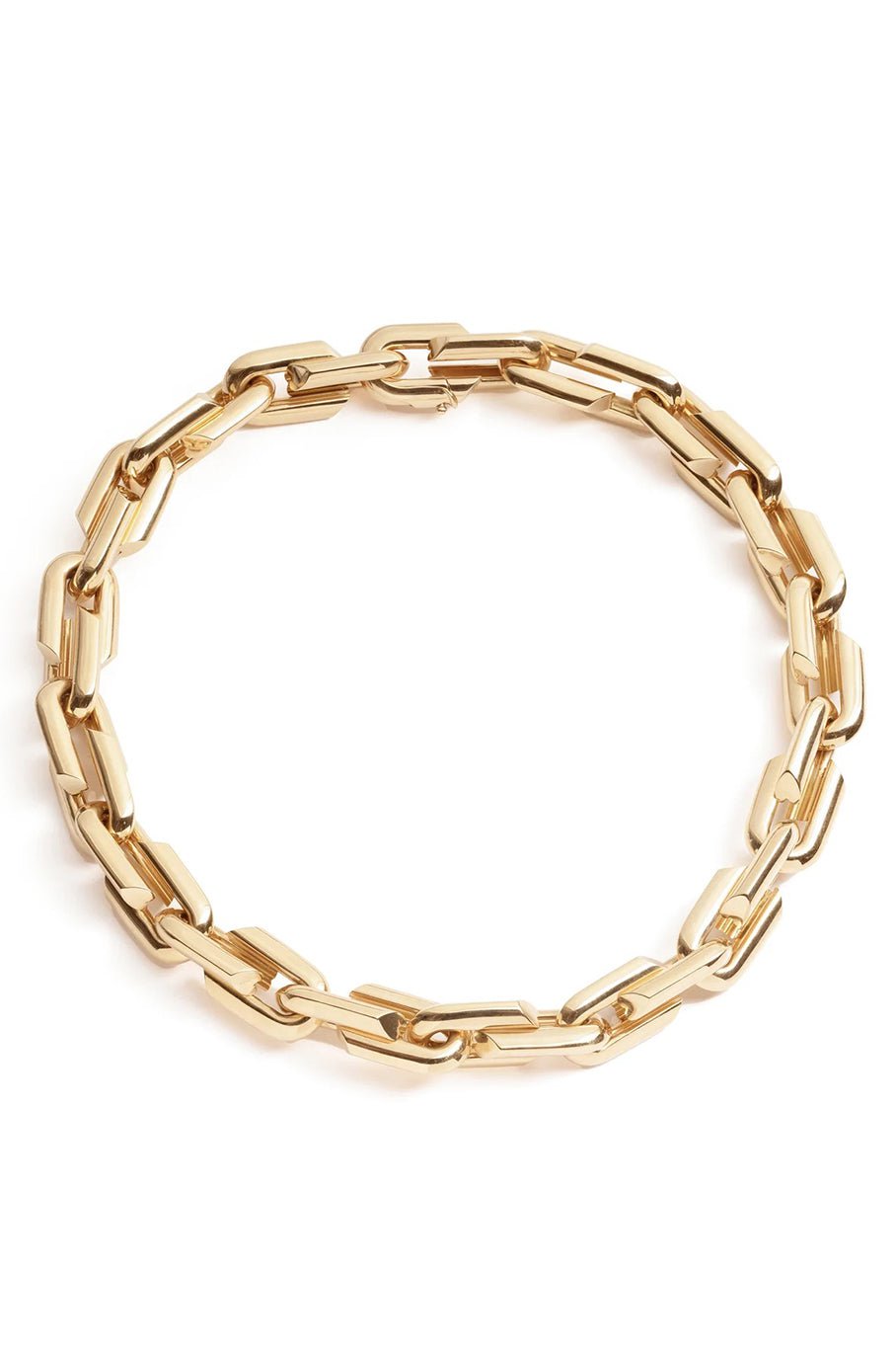 FOUNDRAE-Oversized Strong Hearts Love Link Chain Necklace-YELLOW GOLD