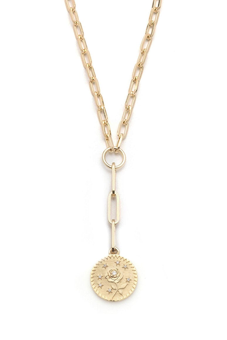 FOUNDRAE-Rose of the World Refined Clip Necklace-YELLOW GOLD