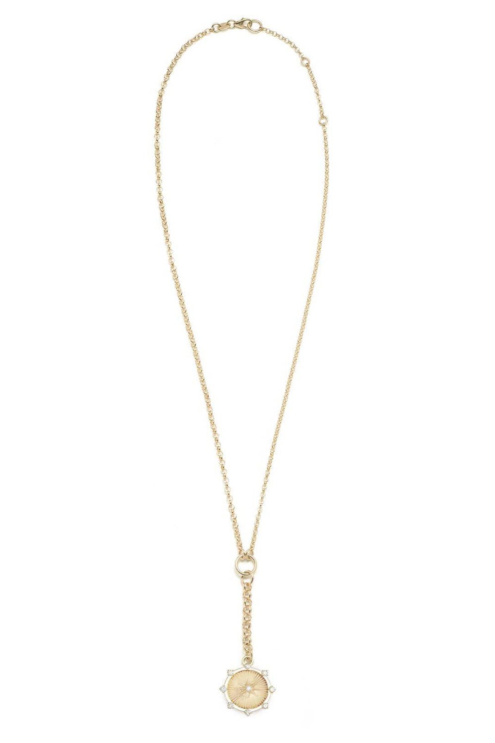 FOUNDRAE-Spark-Love Small Mixed Belcher Extension Chain Necklace-YELLOW GOLD