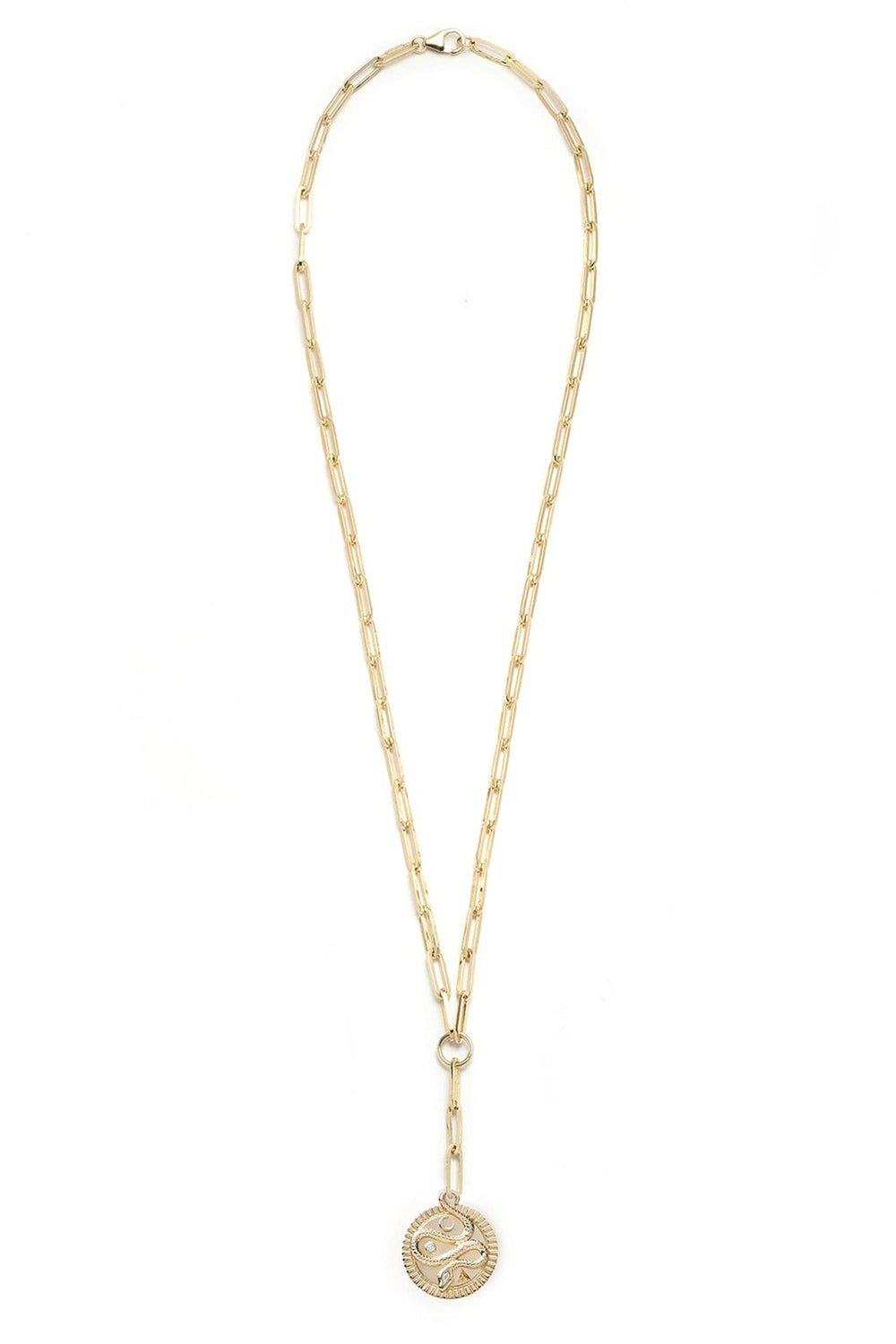 FOUNDRAE-Wholeness Classic Fob Clip Extension Chain Necklace-YELLOW GOLD