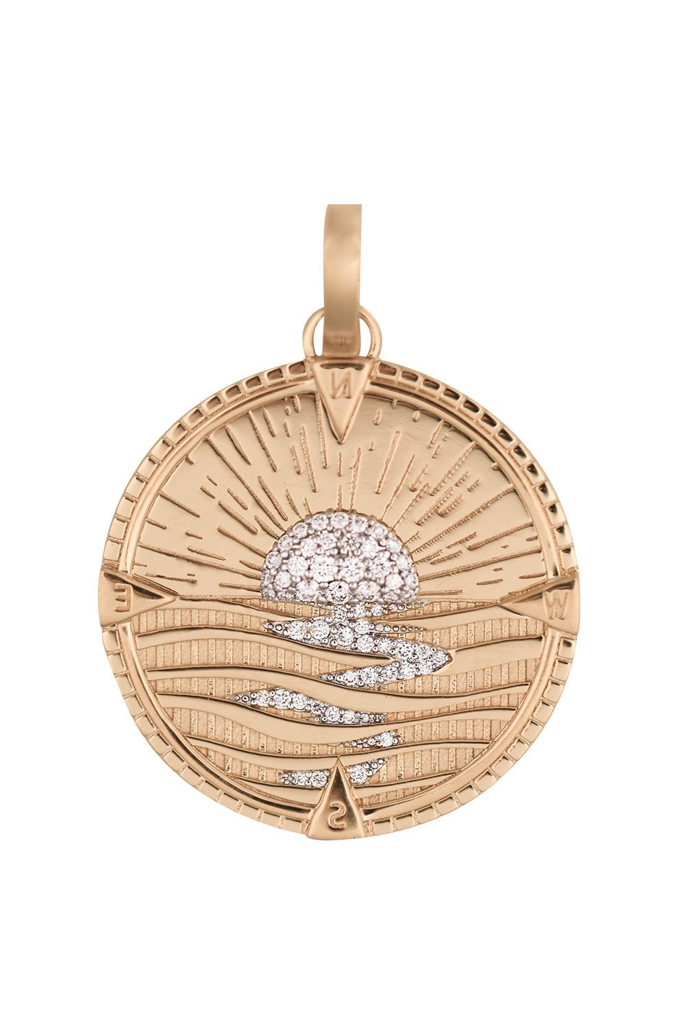 FOUNDRAE-New Beginnings - Internal Compass Large Medallion-YELLOW GOLD