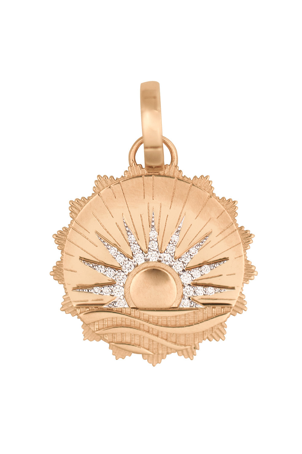 FOUNDRAE-New Beginnings - Internal Compass Medium Medallion-YELLOW GOLD