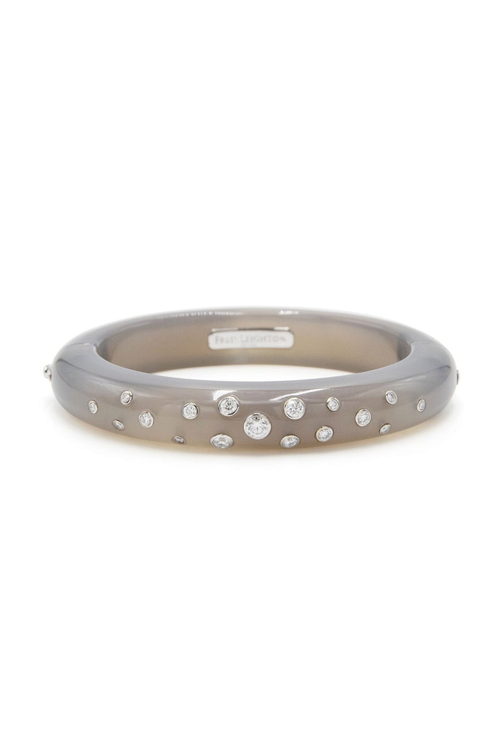 FRED LEIGHTON-Grey Chalcedony Constellation Bangle Bracelet-WHITE GOLD