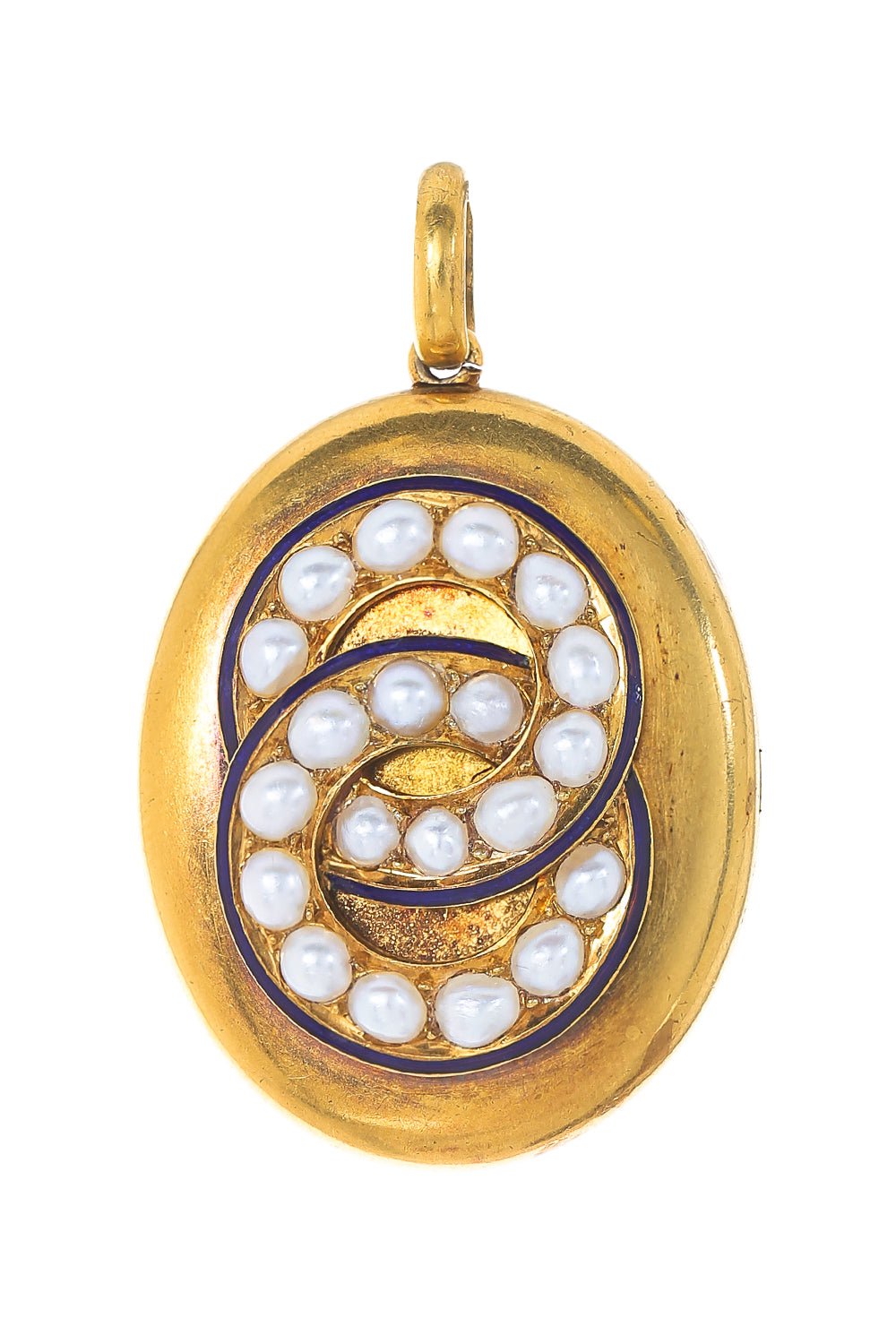 FRED LEIGHTON-Split Intersected Circle Locket-YELLOW GOLD