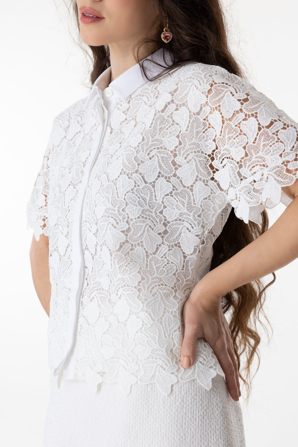 Macrame Blouse-WHITE-38-CLOTHINGTOPBLOUSE-GIAMBATTISTA VALLI