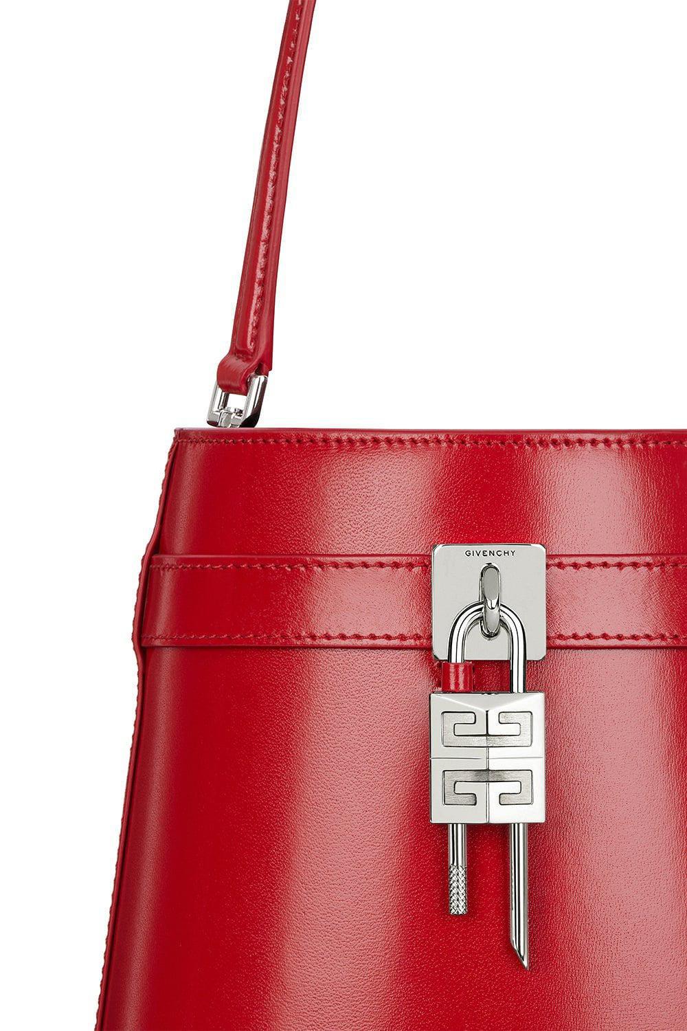 GIVENCHY-Shark Lock Bucket Bag-RED