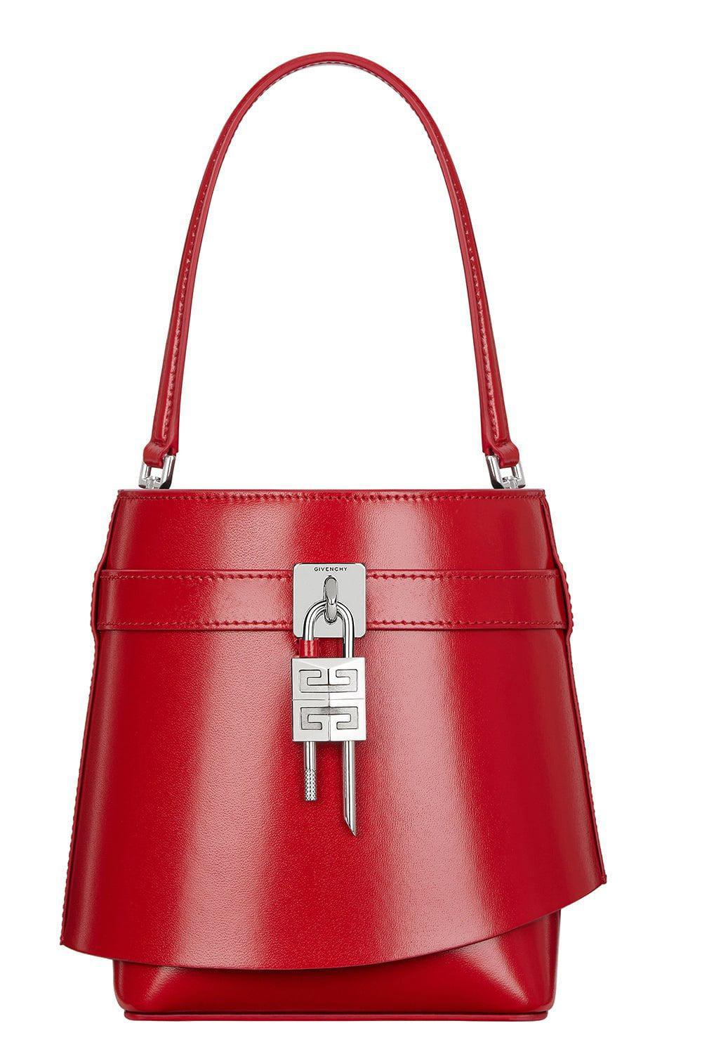 GIVENCHY-Shark Lock Bucket Bag-RED