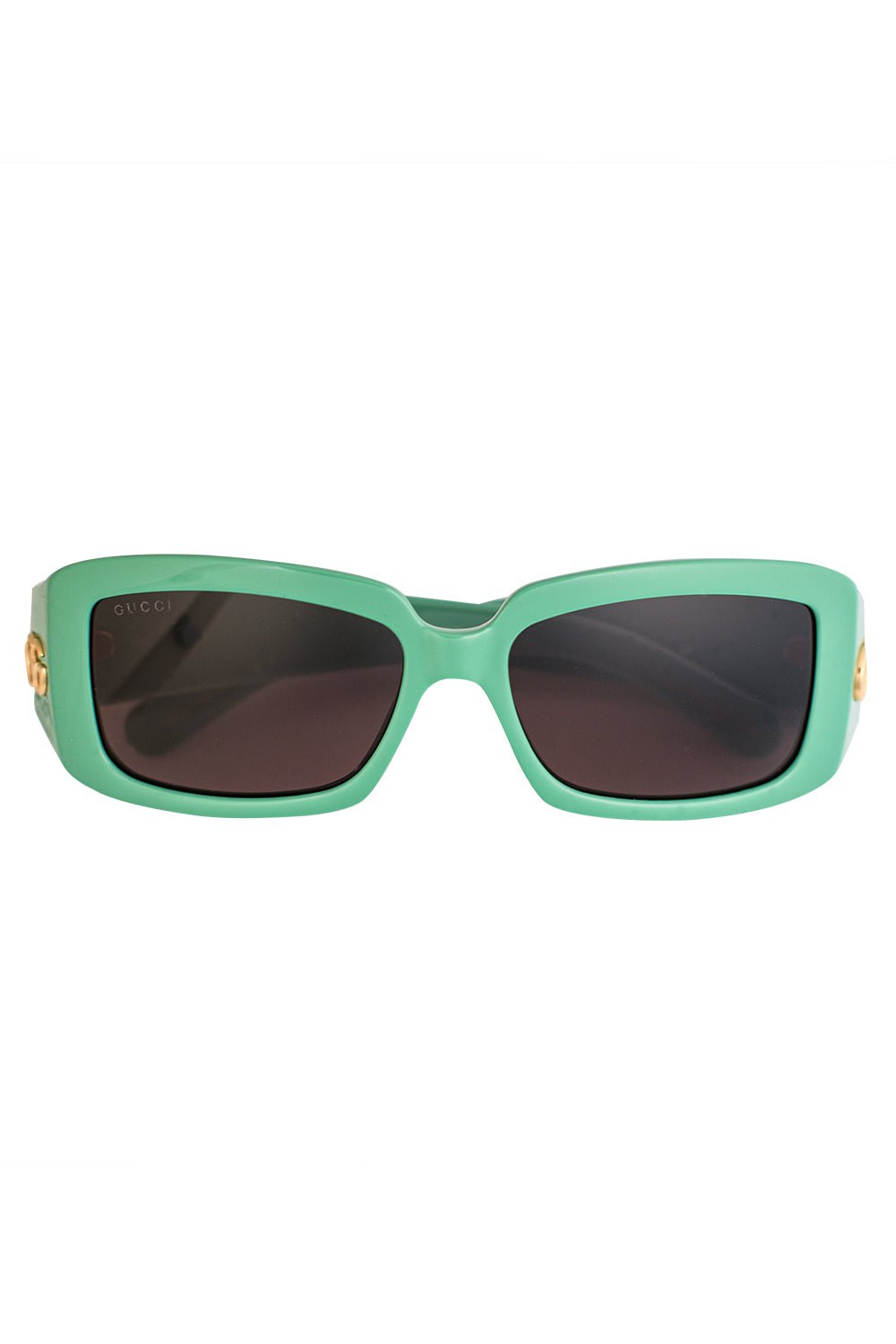 GUCCI-GG Corner Rectangular Sunglasses-GRN/GRY