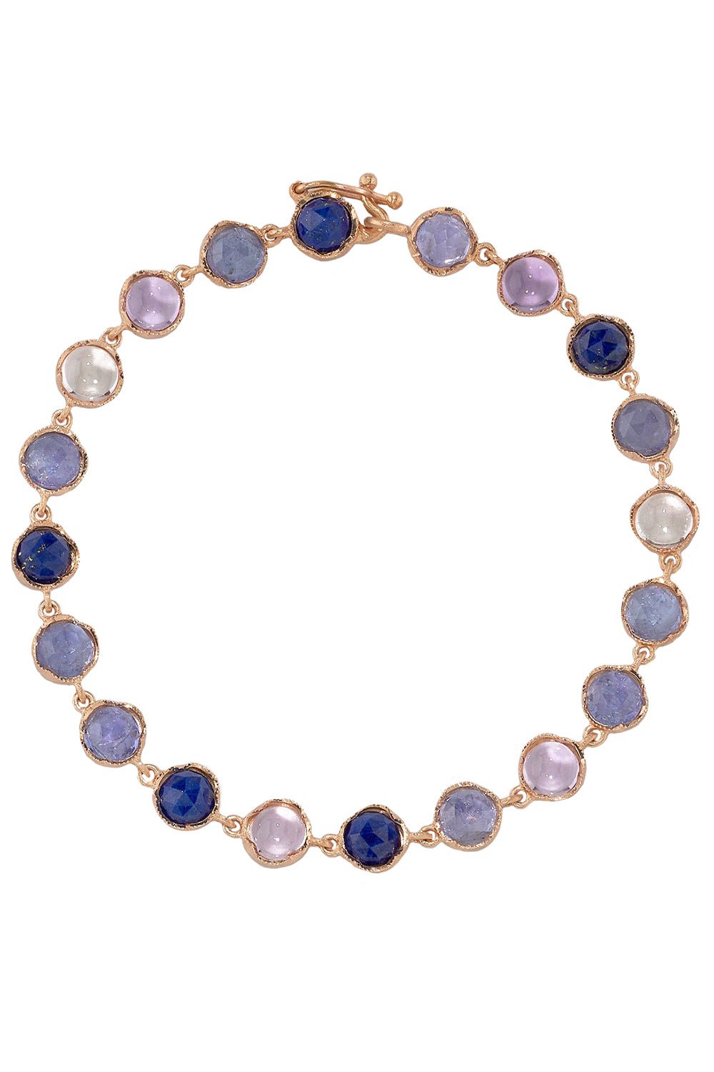 IRENE NEUWIRTH JEWELRY-Small Classic Lapis Link Mixed Bracelet-ROSE GOLD