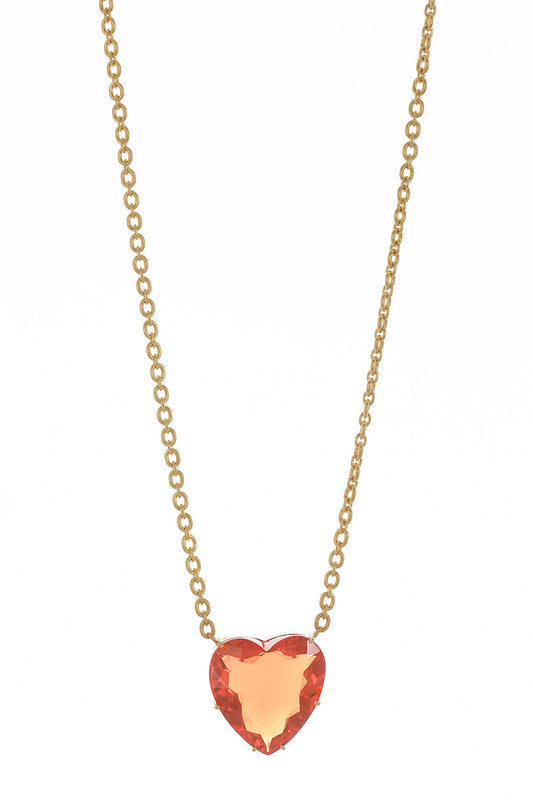 Fire Opal Love Necklace-YELLOW GOLD-JEWELRYFINE JEWELNECKLACE O-IRENE NEUWIRTH JEWELRY