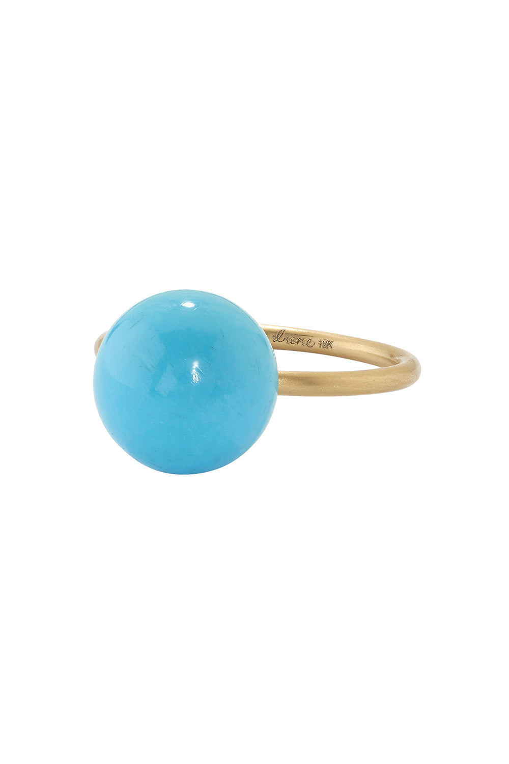 Medium Turquoise Gumball Ring-YELLOW GOLD-7-JEWELRYFINE JEWELRING-IRENE NEUWIRTH JEWELRY