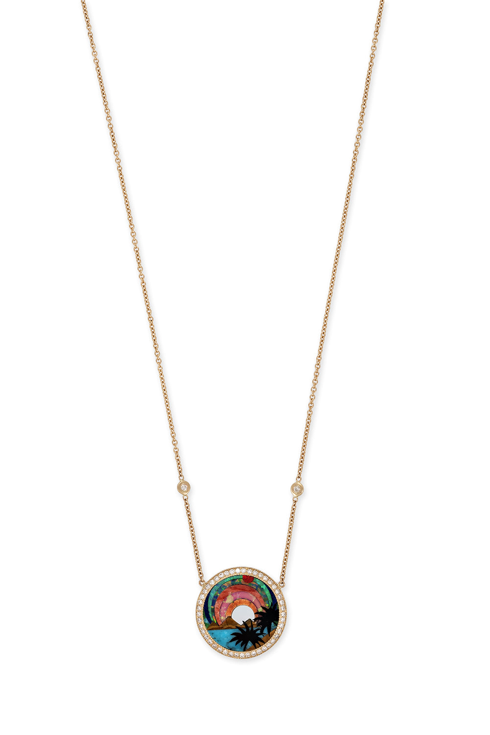 Tropical Scenic Necklace-YELLOW GOLD-JEWELRYFINE JEWELNECKLACE O-JACQUIE AICHE