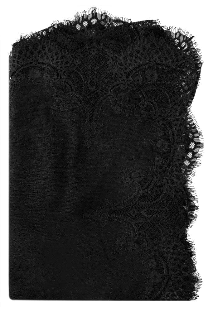 JANAVI INDIA-Lace Scarf - Black-BLACK/TO