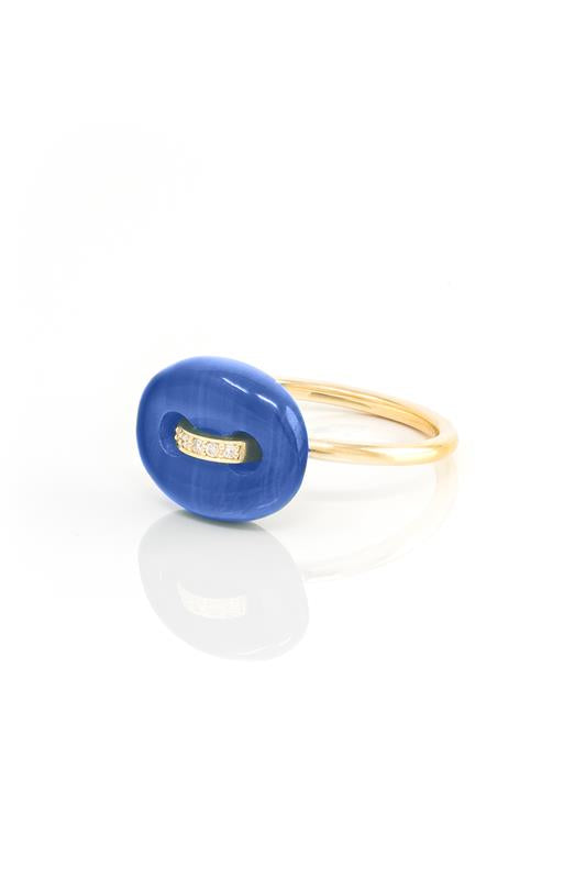 Lapis Mini Mariner Ring-YELLOW GOLD-7-JEWELRYFINE JEWELEARRING-JENNA BLAKE